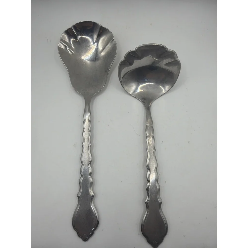 Oneida Cello  Community Stainless casserole spoon and gravy spoon set of 2